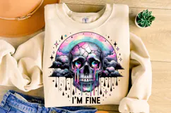 I'm Fine Skeleton PNG, Funny Skeleton PNG, Sarcastic Skull Product Image 1