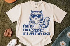 I'm Fine It's Just My Face Cat SVG,Funny Cat Design Product Image 2