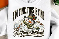 I’m Fine, This Is Fine Funny Christmas Meltdown Snowman Product Image 2