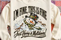 I’m Fine, This Is Fine Funny Christmas Meltdown Snowman Product Image 4