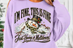 I’m Fine, This Is Fine Funny Christmas Meltdown Snowman Product Image 5