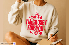I’m Goosey For You SVG PNG EPS Cute Valentine Goose Design Product Image 3