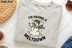 I&#039;m Having A Meltdown Funny Snowman PNG Product Image 3