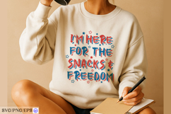 Patriotic t shirt design i'm here for the snacks freedom Product Image 4