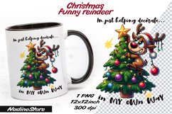 Funny Christmas reindeer BUNDLE Sublimation PNG. Product Image 9