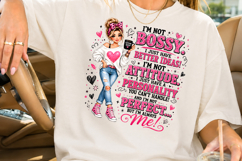 I'm Not Bossy PNG, Coffee Queen Girl Sublimation Product Image 2