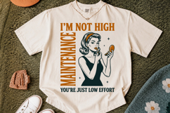 I'm Not High-maintenance PNG, Trendy Retro Housewife Design Product Image 2