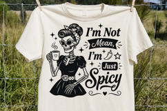 I'm Not Mean I'm Just Spicy SVG, Retro Skeleton Housewife PN Product Image 2