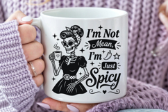 I'm Not Mean I'm Just Spicy SVG, Retro Skeleton Housewife PN Product Image 6