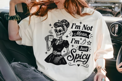 I'm Not Mean I'm Just Spicy SVG, Retro Skeleton Housewife PN Product Image 7
