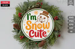 I'm Snow Cute SVG | Christmas Round Sign SVG | Xmas SVG Product Image 1