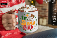 I&#039;m Snow Cute SVG | Christmas Round Sign SVG | Xmas SVG Product Image 5