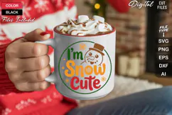 I'm Snow Cute SVG | Christmas Round Sign SVG | Xmas SVG Product Image 5
