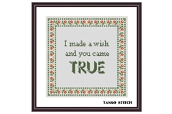 I made a wish and you came true cross stitch pattern - Tango Stitch