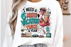 I Need A 6 Month Vacation Twice A Year Flamingo PNG Product Image 3