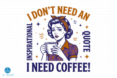 I Need Coffee PNG, Funny Coffee Png Product Image 1