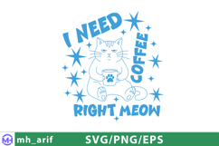 Cat Coffee Pun Funny Hand-drawn PNG SVG Design Product Image 1