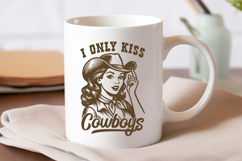 I Only Kiss Cowboys SVG Western Cowgirl Clipart Country PNG Product Image 2