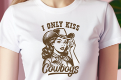 I Only Kiss Cowboys SVG Western Cowgirl Clipart Country PNG Product Image 3