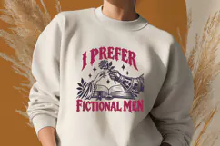 I Prefer Fictional Men SVG | Gothic Romantasy Book Boyfriend Product Image 2