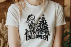 I Prefer Halloween SVG PNG, Christmas Spooky Skeleton Design Product Image 3