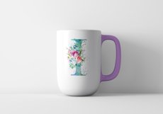 Spring Watercolor Letter. Monogram I. Sublimation Design Product Image 4