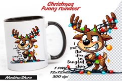 Funny Christmas reindeer BUNDLE Sublimation PNG. Product Image 3