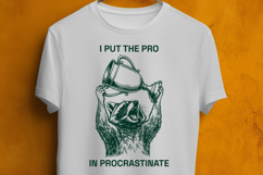 I Put The Pro In Procrastinate SVG Funny Raccoon Design Product Image 3