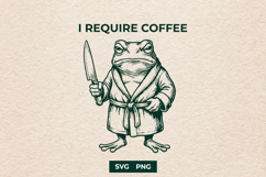 Funny Frog Coffee SVG Grumpy Toad Knife Clipart PNG Product Image 1