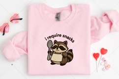 I Require Snacks PNG,Fat Raccoon Shirt,Funny Raccoon Png Product Image 3
