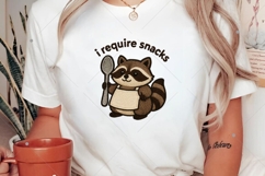 I Require Snacks PNG,Fat Raccoon Shirt,Funny Raccoon Png Product Image 2