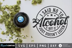 I Said No To Alcohol SVG, Alcohol Coaster SVG Design Product Image 2