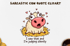 Sarcastic Cow PNG Sublimation Design. Product Image 1