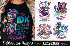 Funny Skeletons Sarcastic Retro PNG Sublimation Product Image 2