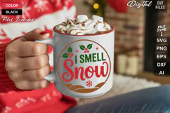I Smell Snow SVG | Christmas Round Sign SVG | Xmas SVG Product Image 5