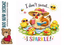 I don't sweat i Sparkle! Farm Chicken Clipart Product Image 1