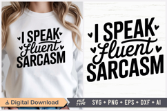 I Speak Fluent Sarcasm SVG | Breast Cancer Awareness SVG Product Image 1