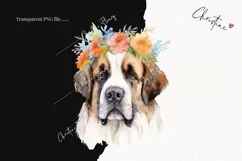 Watercolor Dogs with Flower Crowns Clipart | Watercolor Dog Product Image 2