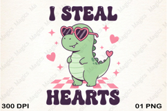I Steal Hearts Dinosaur Valentine Png Product Image 1