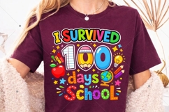 I Survived 100 Days Of School Png, Retro School Png, 100th Product Image 5