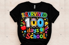 I Survived 100 Days Of School Png, Retro School Png, 100th Product Image 3