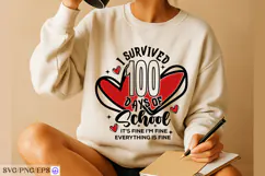 I Survived 100 Days Of School SVG Funny 100 Days Of School Product Image 3