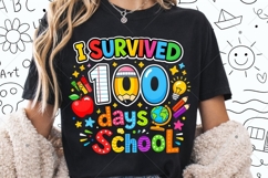 I Survived 100 Days Of School Png, Retro School Png, 100th Product Image 4