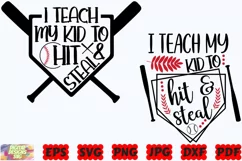 I Teach My Kid To Hit And Steal SVG | Baseball SVG | Sport Product Image 1