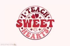 I Teach Sweethearts SVG Retro Valentine T-shirt Design Product Image 1