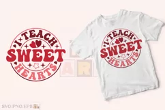 I Teach Sweethearts SVG Retro Valentine T-shirt Design Product Image 2