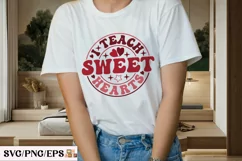 I Teach Sweethearts SVG Retro Valentine T-shirt Design Product Image 3