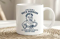 Nice Person But Mouth SVG PNG Funny Chicken Coffee Quote Product Image 2