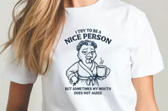 Nice Person But Mouth SVG PNG Funny Chicken Coffee Quote Product Image 3