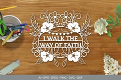 I Walk The Way of Faith Papercut SVG Product Image 1